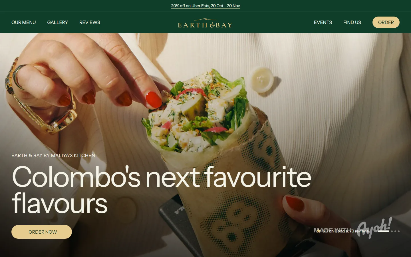 Earth & Bay website home page